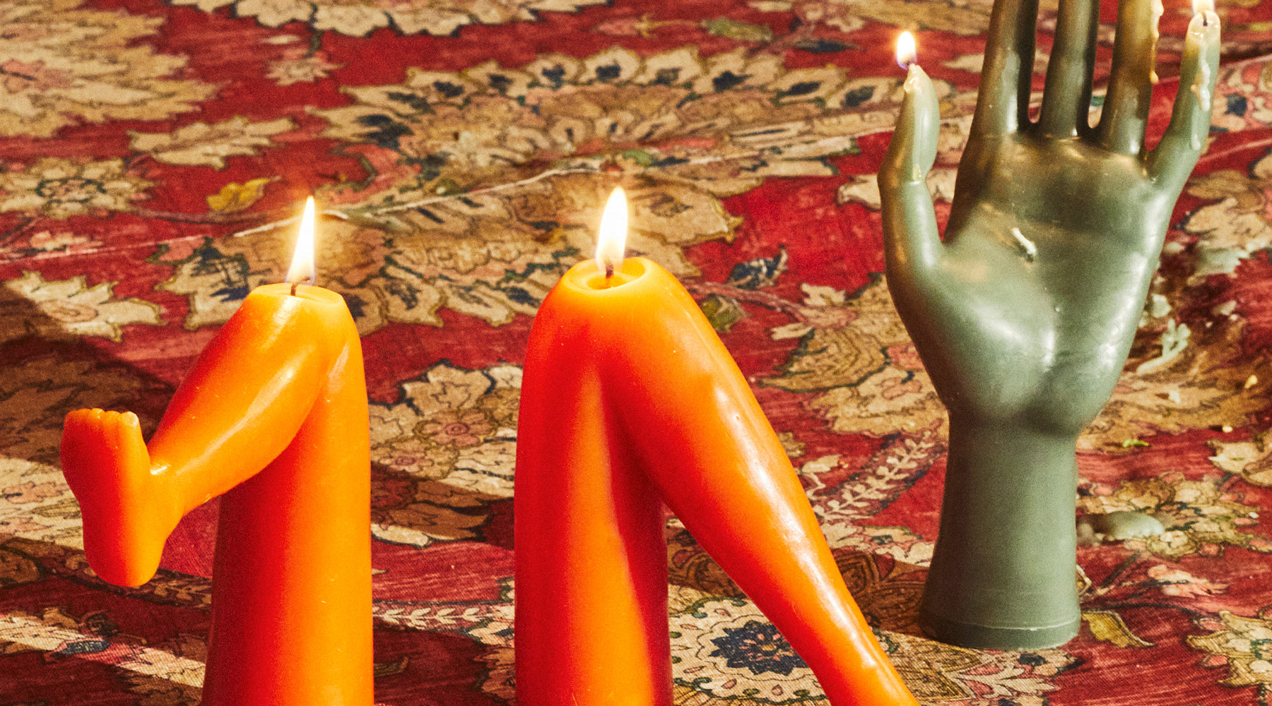 candles, hand candle, leg candle, malachite, terracotta, dada daily, make decadence a ritual